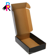 Caja de cartón negra caja corrugada montaje E-flauta marrón